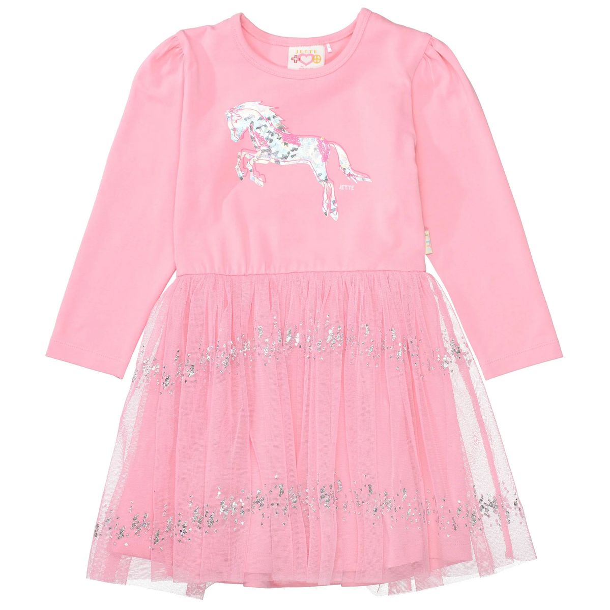 Tüllkleid mit Pailletten-Pferdemotiv