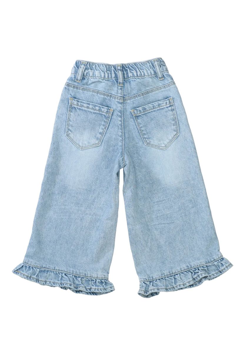 Weite Jeans mit Rüschen und Patch