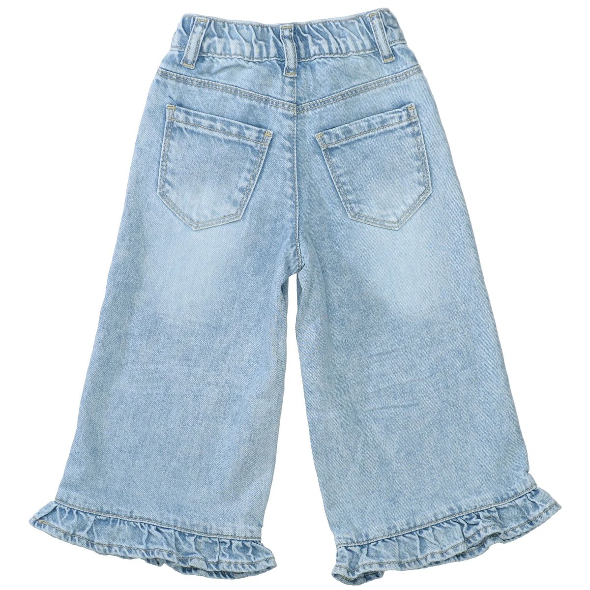 Weite Jeans mit Rüschen und Patch