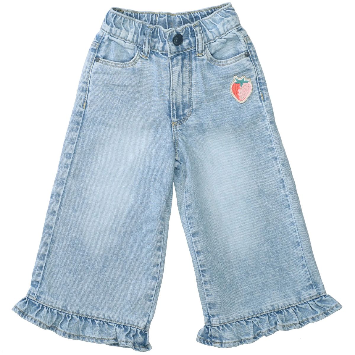 Weite Jeans mit Rüschen und Patch