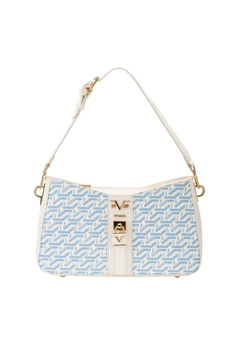 Schultertasche mit geometrischem Monogramm-Muster