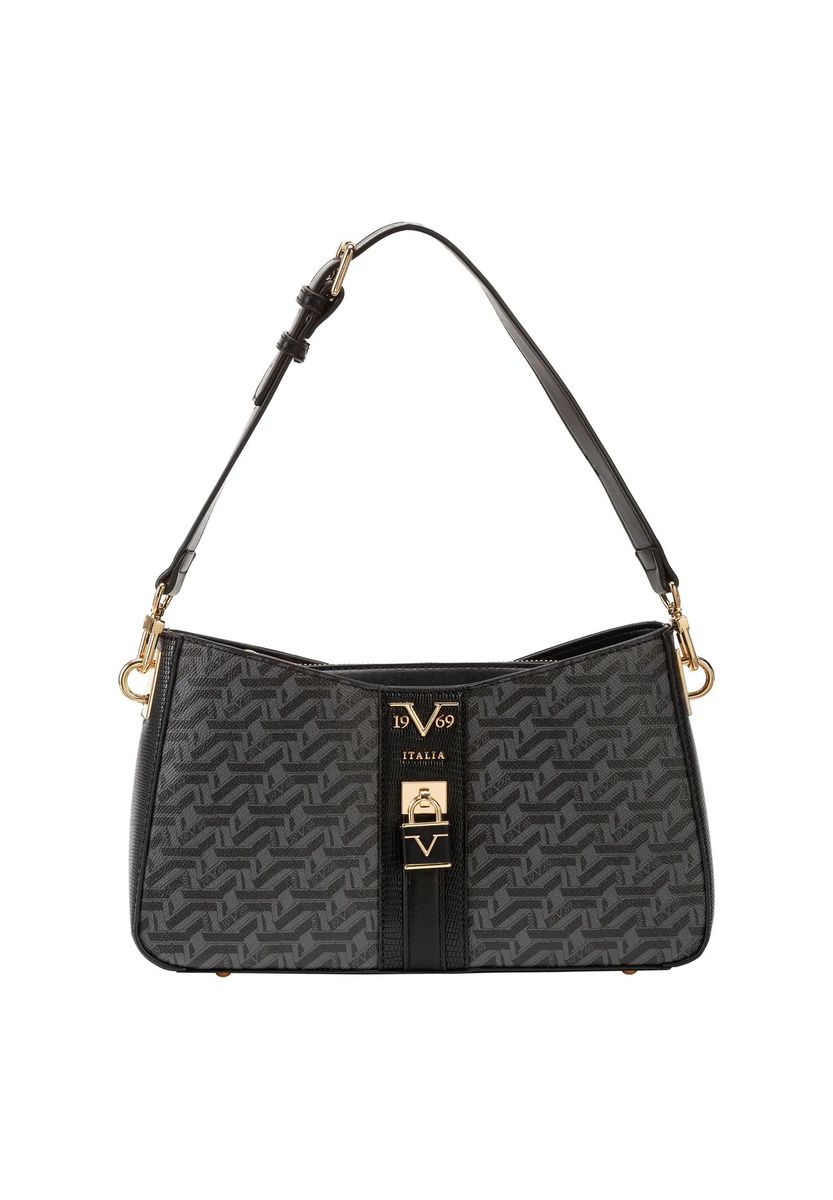 Schultertasche mit Monogramm-Print