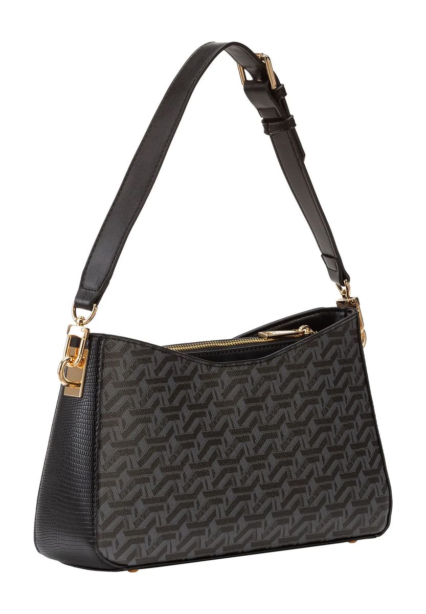 Schultertasche mit Monogramm-Print
