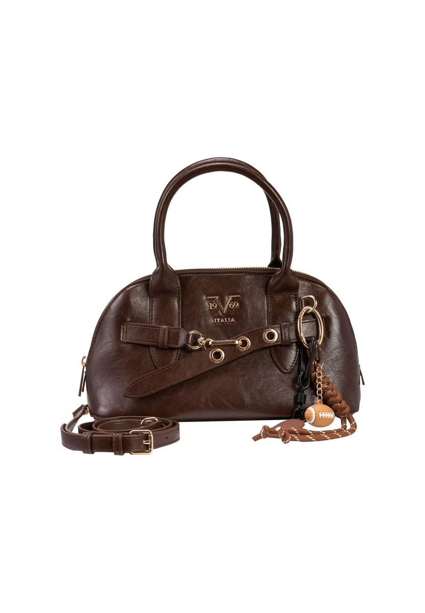 Strukturierte Dome-Handtasche mit Dekorbändern