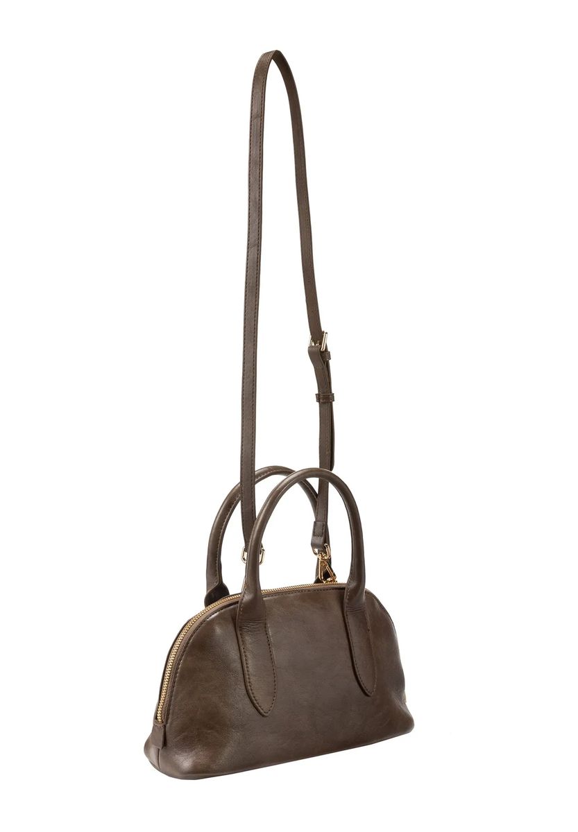 Kompakte Henkeltasche mit Zierbändern