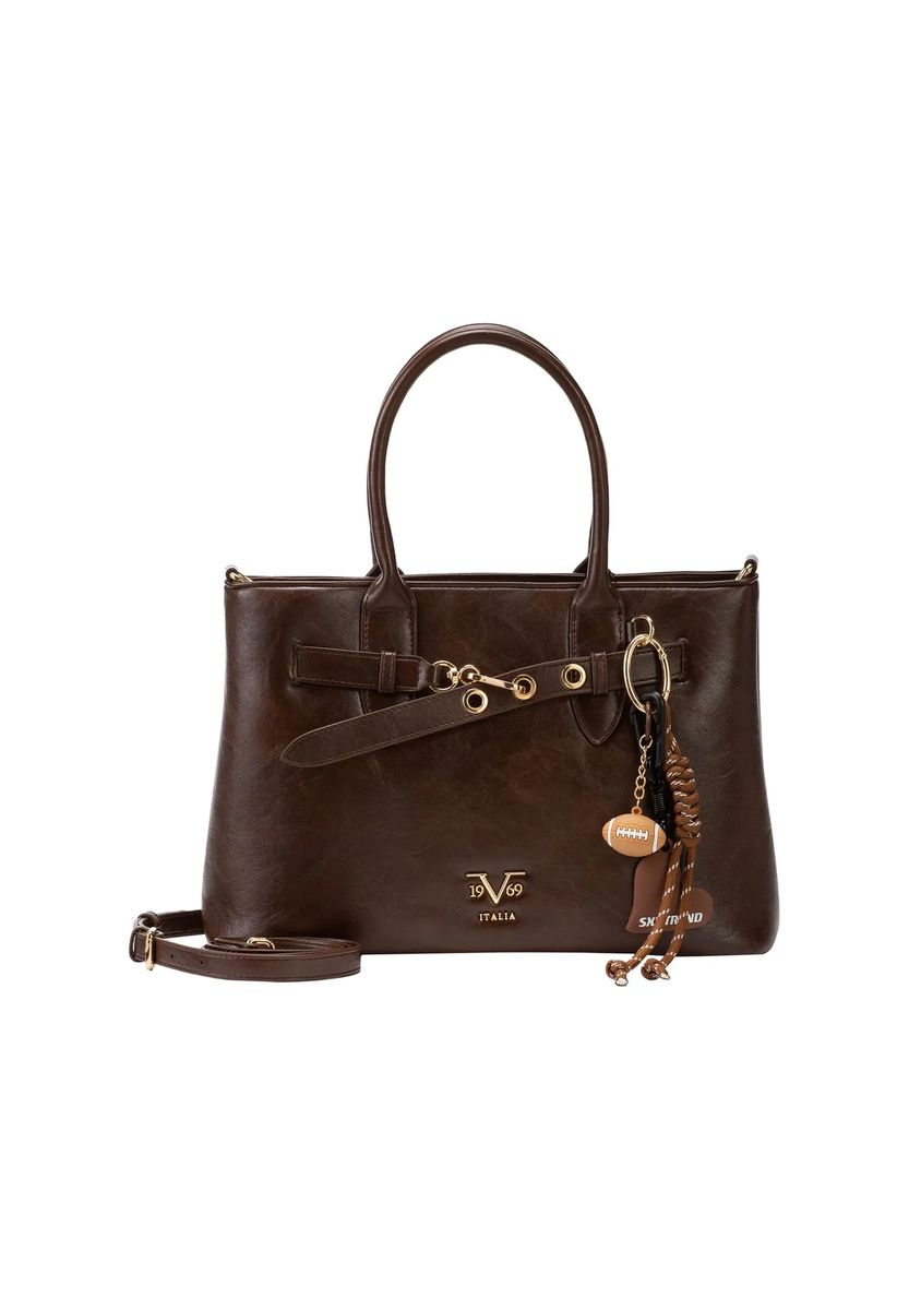 Elegante strukturierte Satchel in Lederoptik