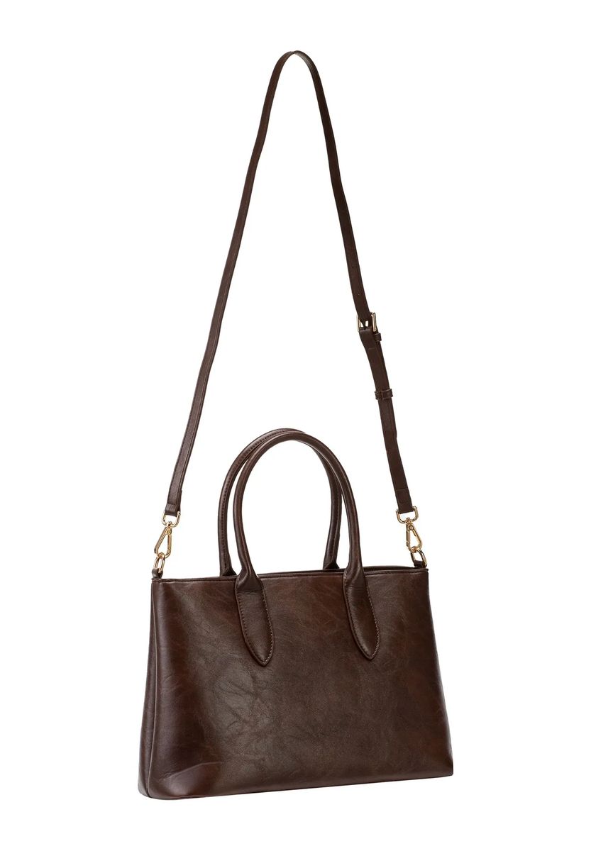 Elegante strukturierte Satchel in Lederoptik