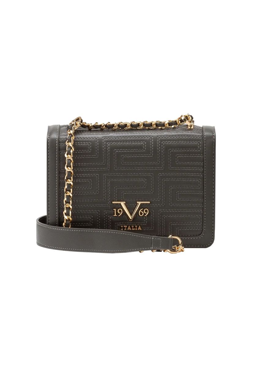 Strukturierte Crossbody-Tasche mit Kettendetail