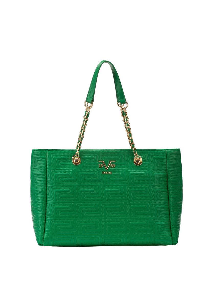 Shopper mit geometrischer Prägung und Ketten