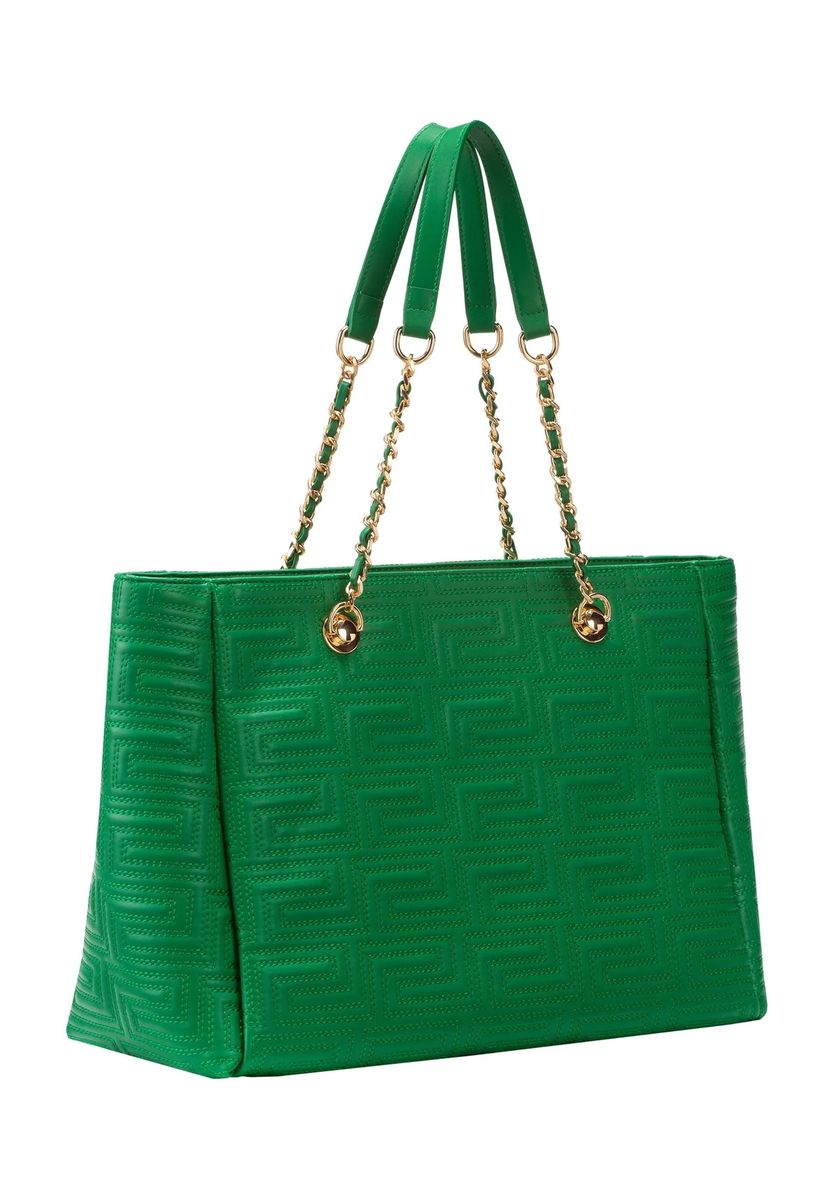Shopper mit geometrischer Prägung und Ketten