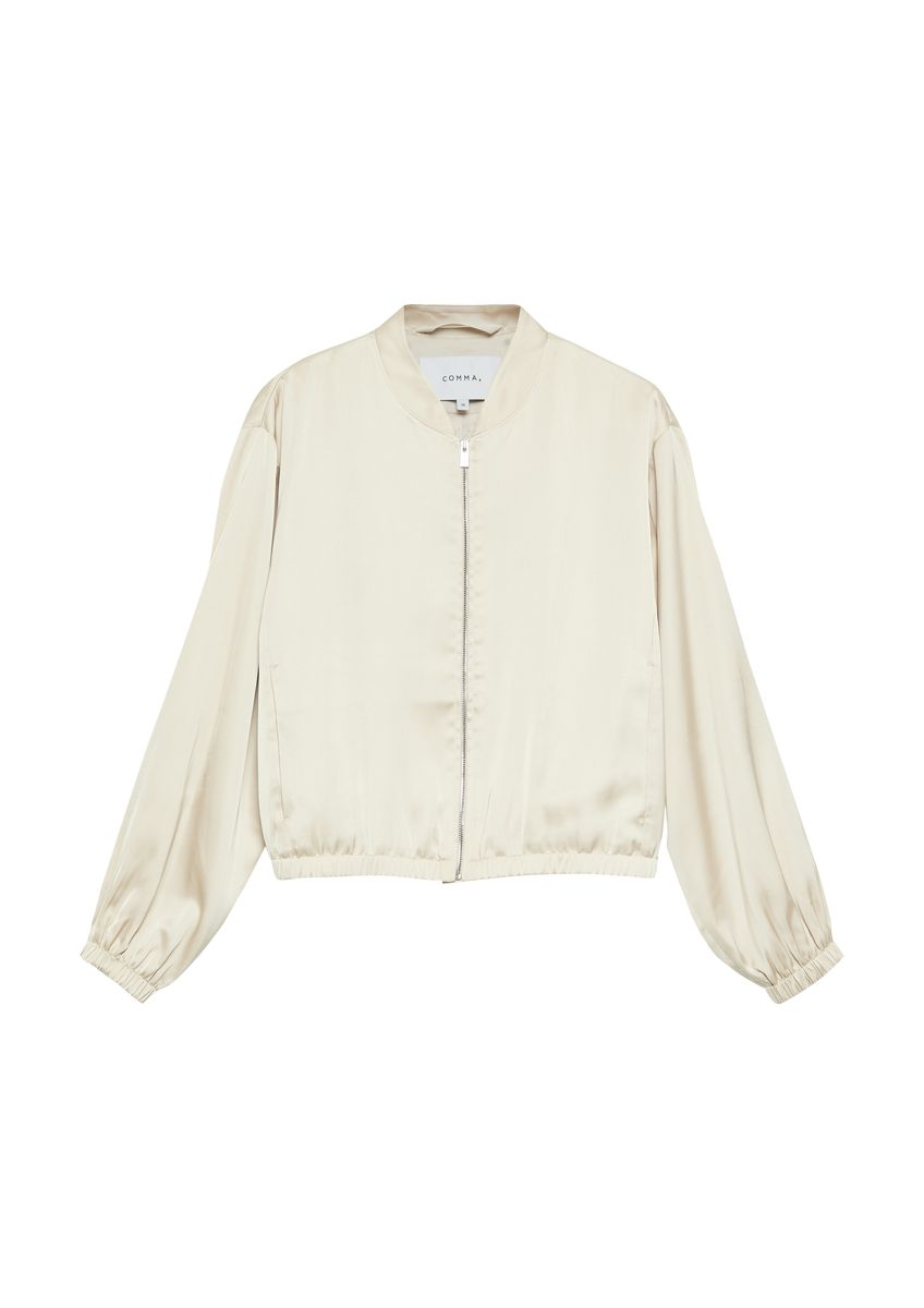 Elegante Satin-Blousonjacke mit Bomberkragen