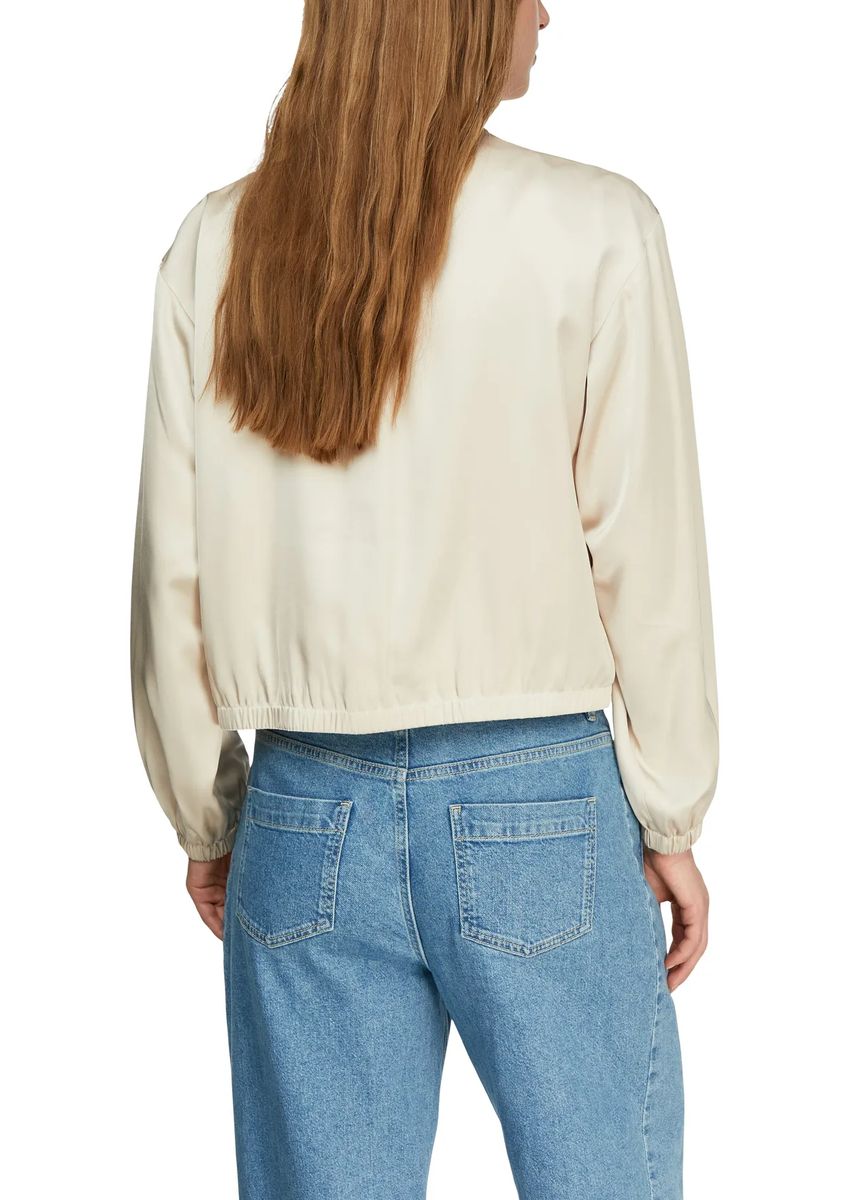 Elegante Satin-Blousonjacke mit Bomberkragen