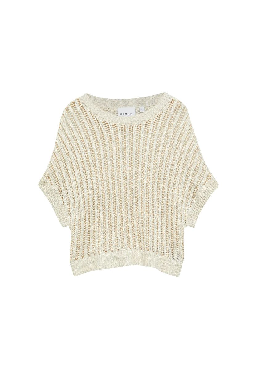 Ajour-Stricktop mit Baby-Pailletten