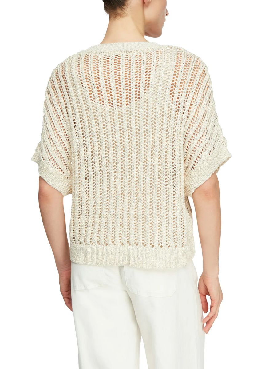 Ajour-Stricktop mit Baby-Pailletten