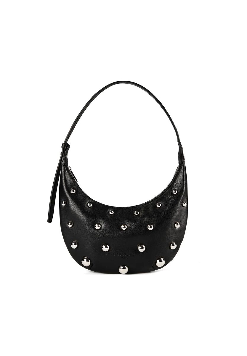 Besetzte Leder-Halbmond-Schultertache