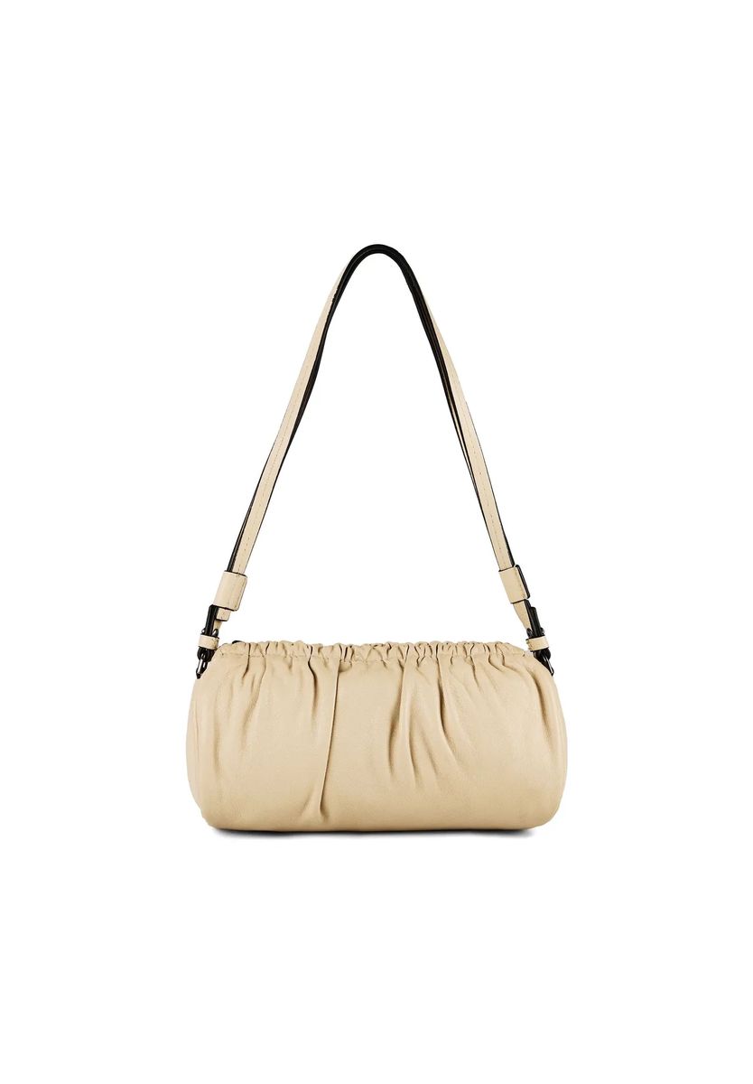 Geraffte Cloud Schultertasche aus Leder