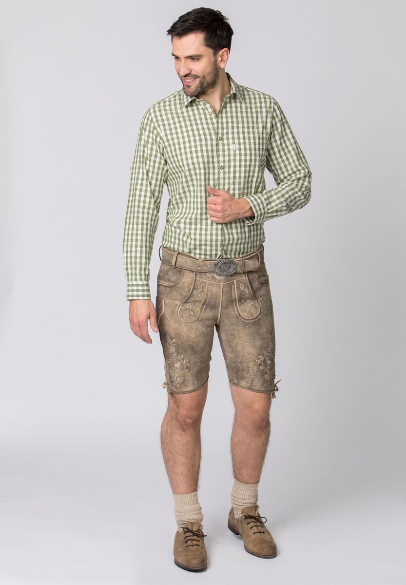Traditionelle Herren Lederhose mit Stickerei