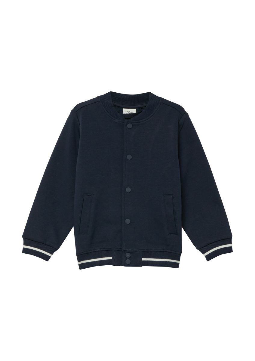 Varsity-Style Sweatjacke mit Druckknöpfen