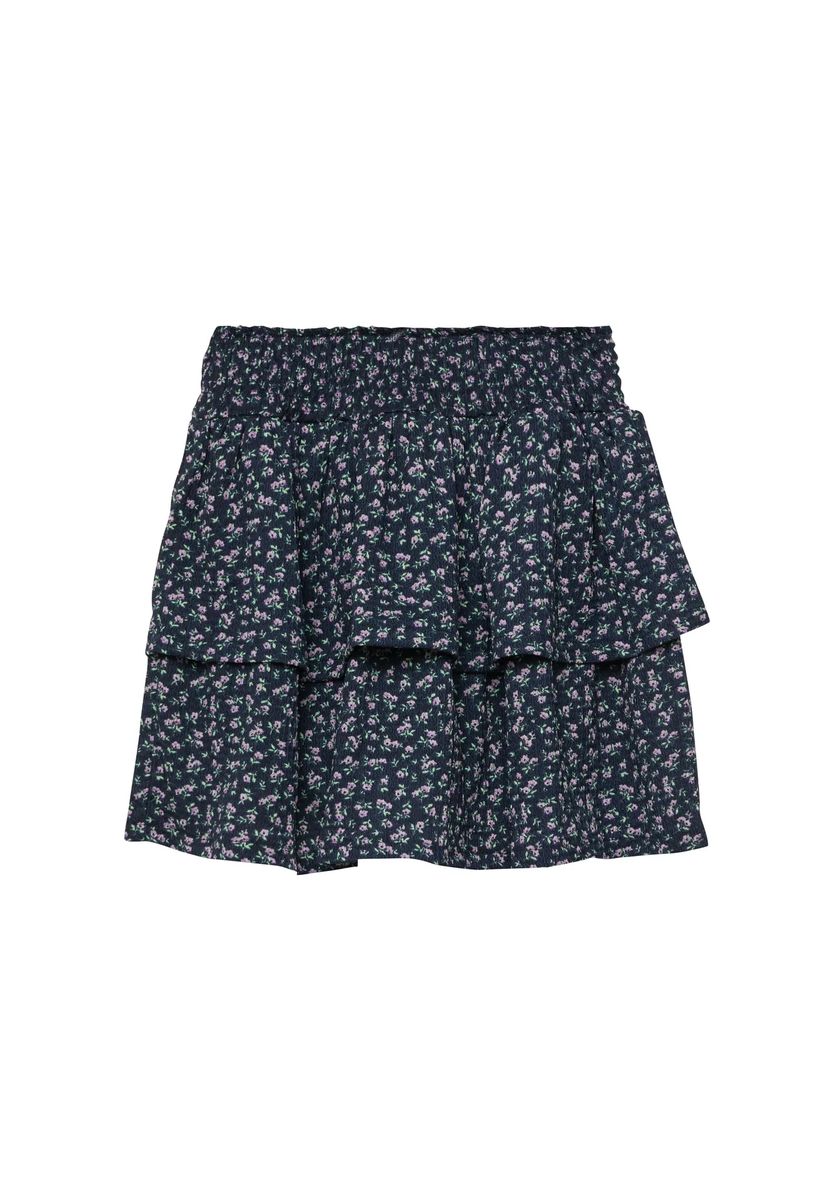 Gestufter Blumen-Skort mit Smok-Bund