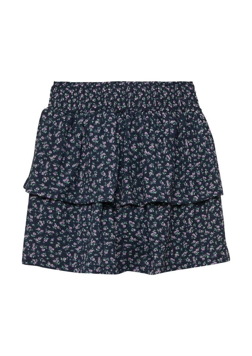 Gestufter Blumen-Skort mit Smok-Bund