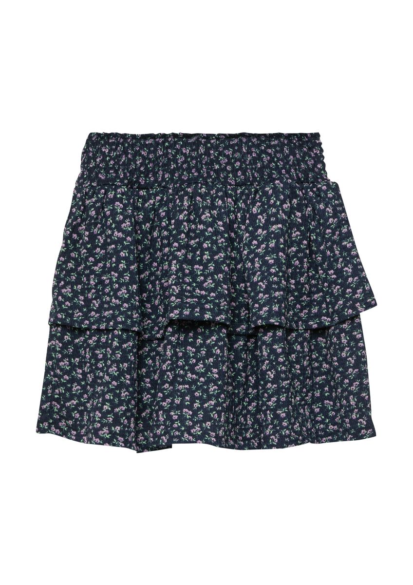 Gestufter Blumen-Skort mit Smok-Bund