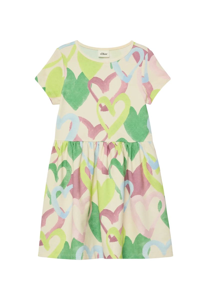 Verspieltes Jerseykleid mit Herzmuster