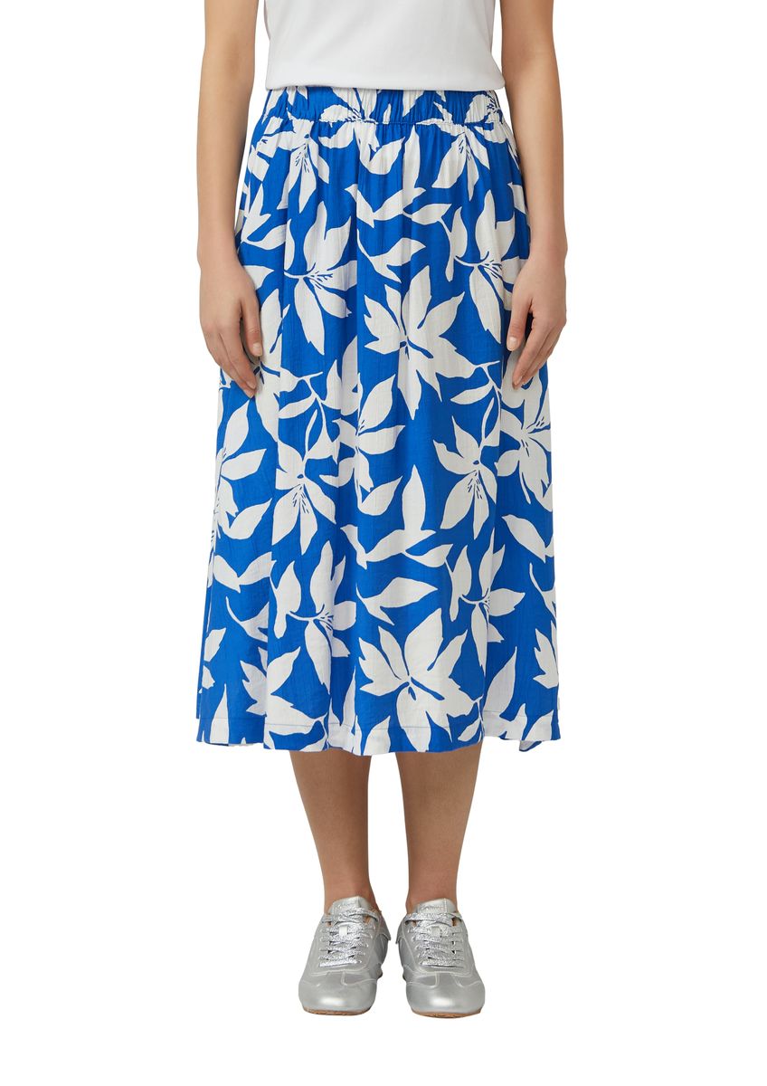Midirock mit botanischem Blumenmuster