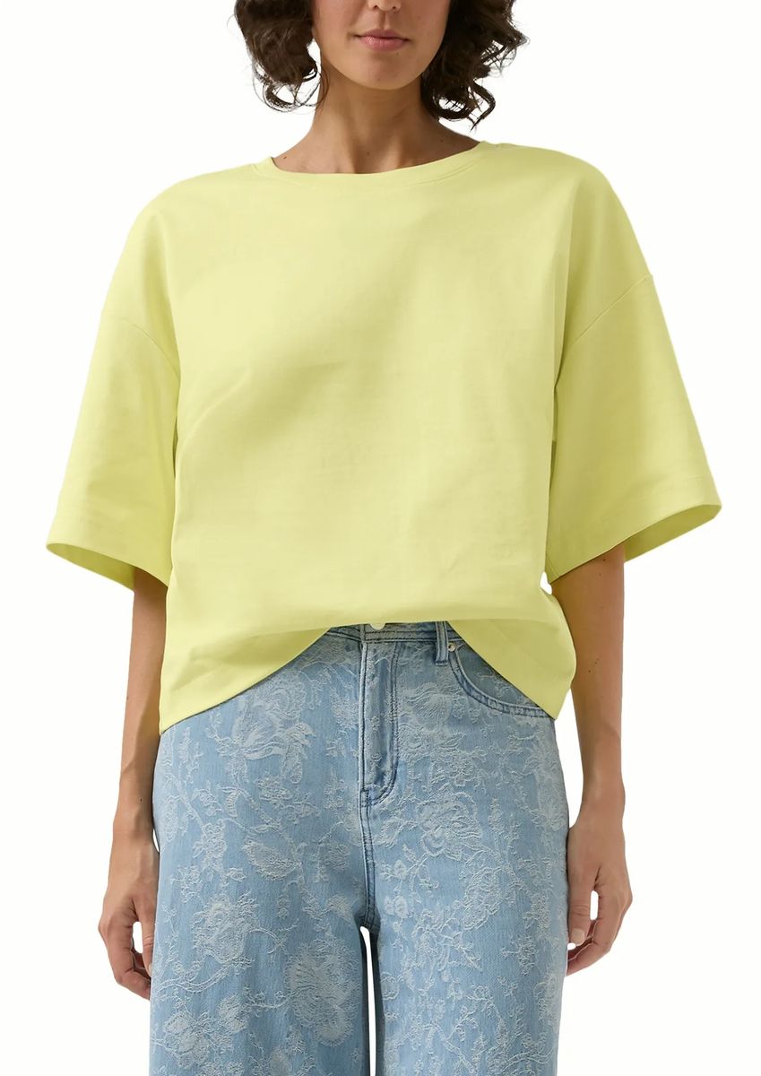 Boxiges Baumwoll-T-Shirt mit Halbarm
