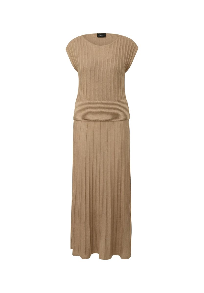 Rippstrick-Midikleid mit Kappärmeln