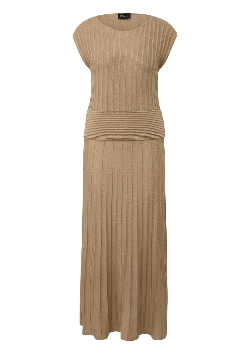 Rippstrick-Midikleid mit Kappärmeln