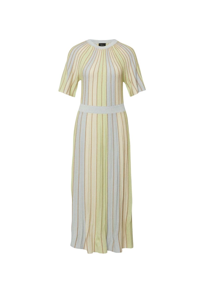 Schimmerndes gestreiftes Strick-Midikleid