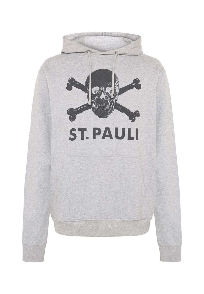 Jersey-Hoodie mit Totenkopf-Grafik