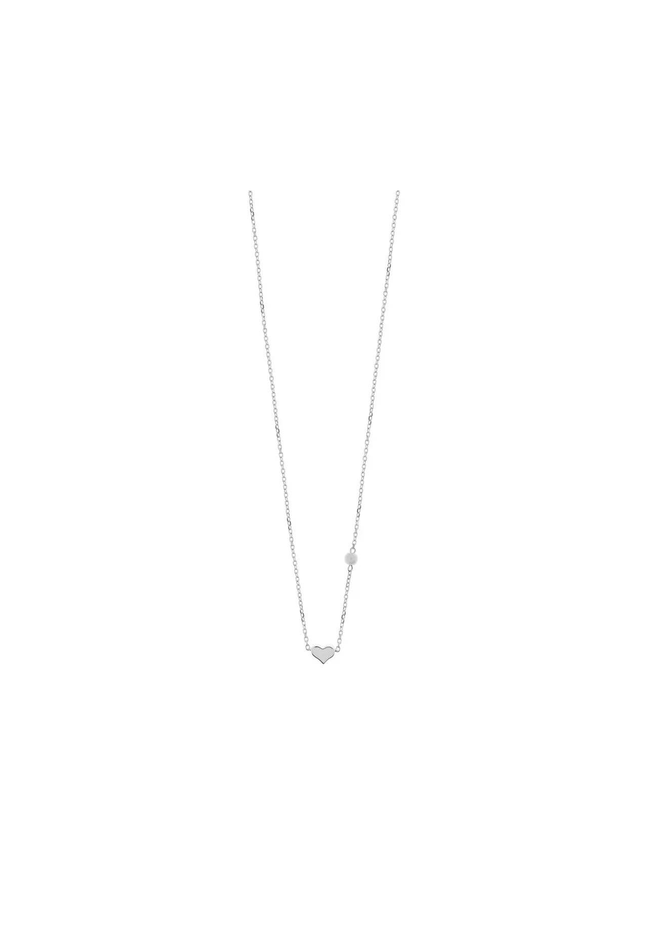 Minimalistische Kette mit Herz und Perle