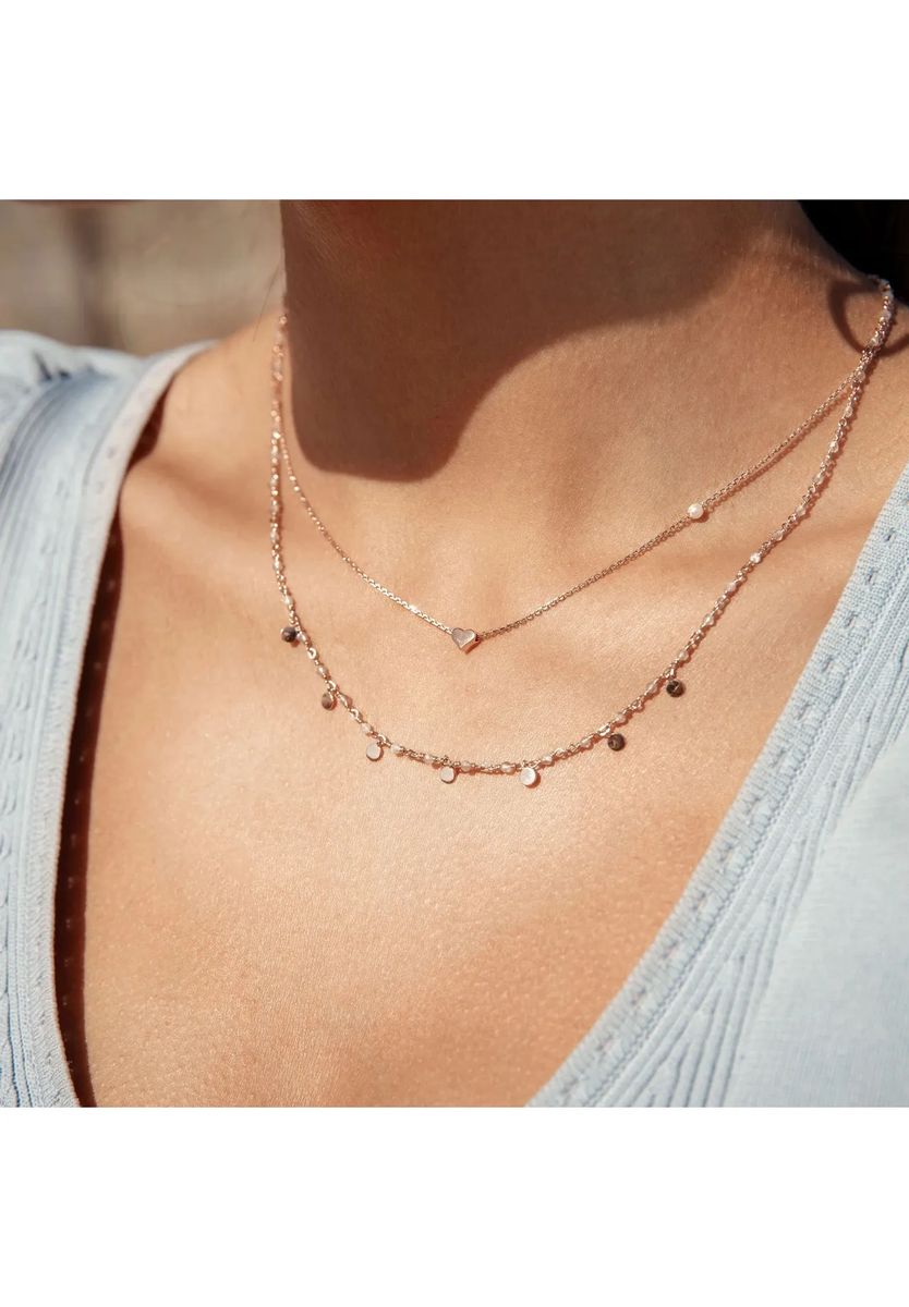 Minimalistische Kette mit Herz und Perle