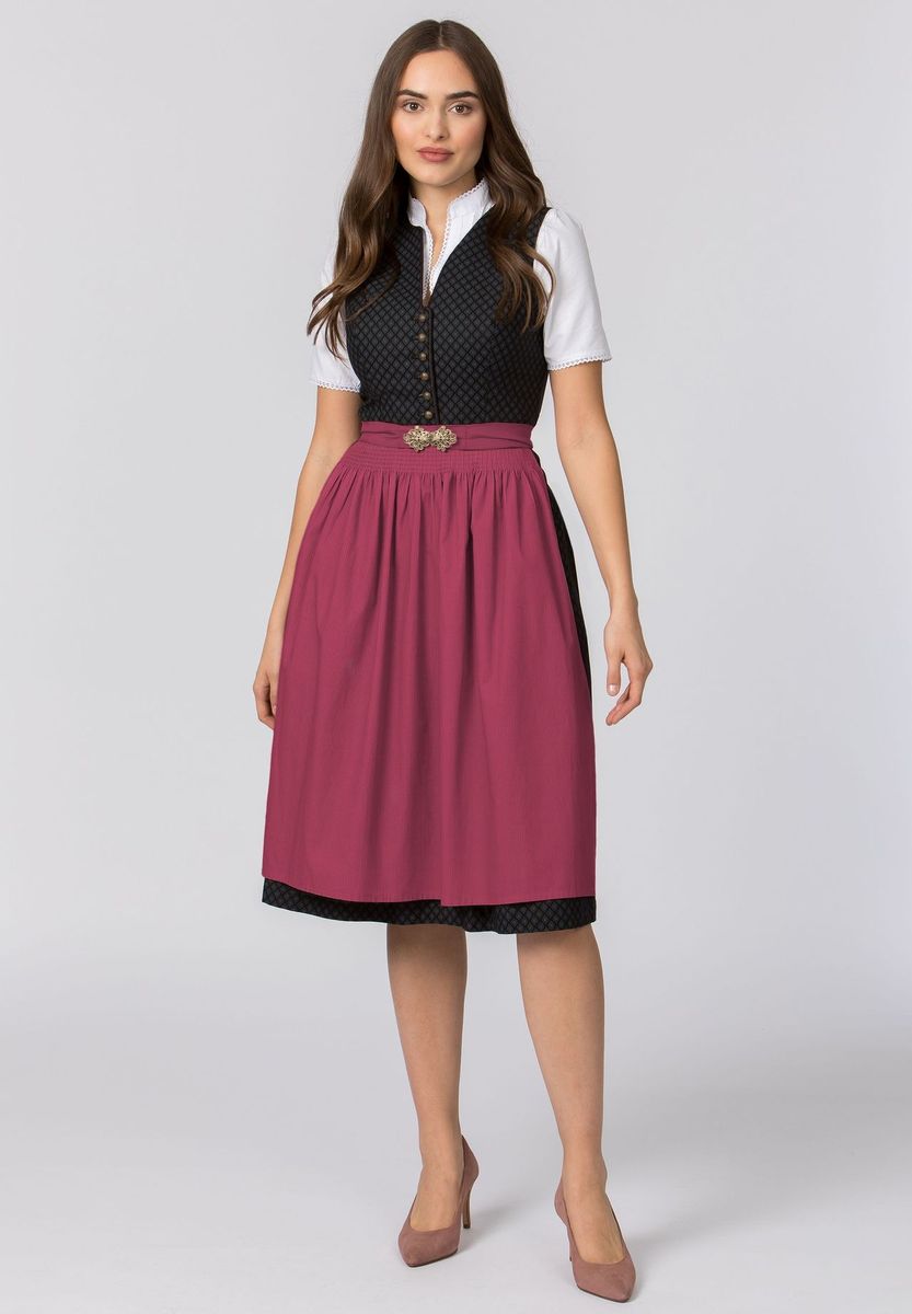 Elegantes Dirndl Kleid Schwarz und Pink