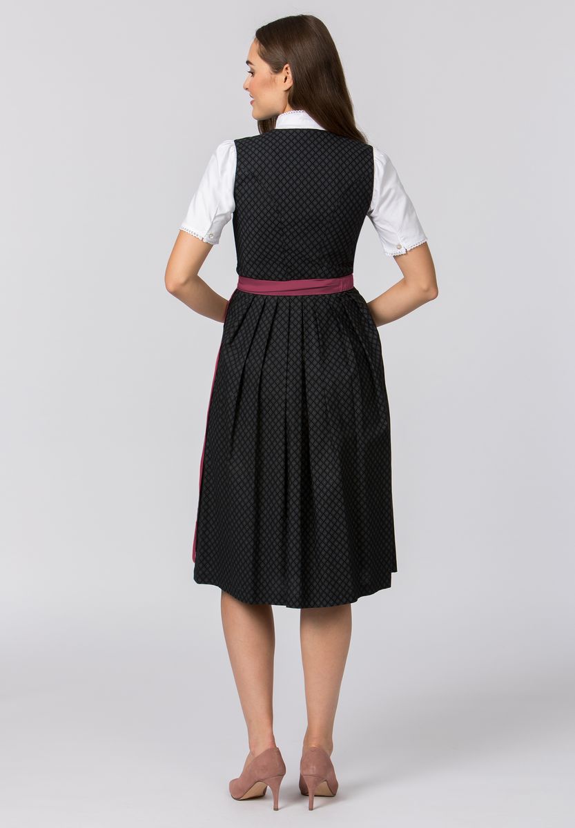 Elegantes Dirndl Kleid Schwarz und Pink