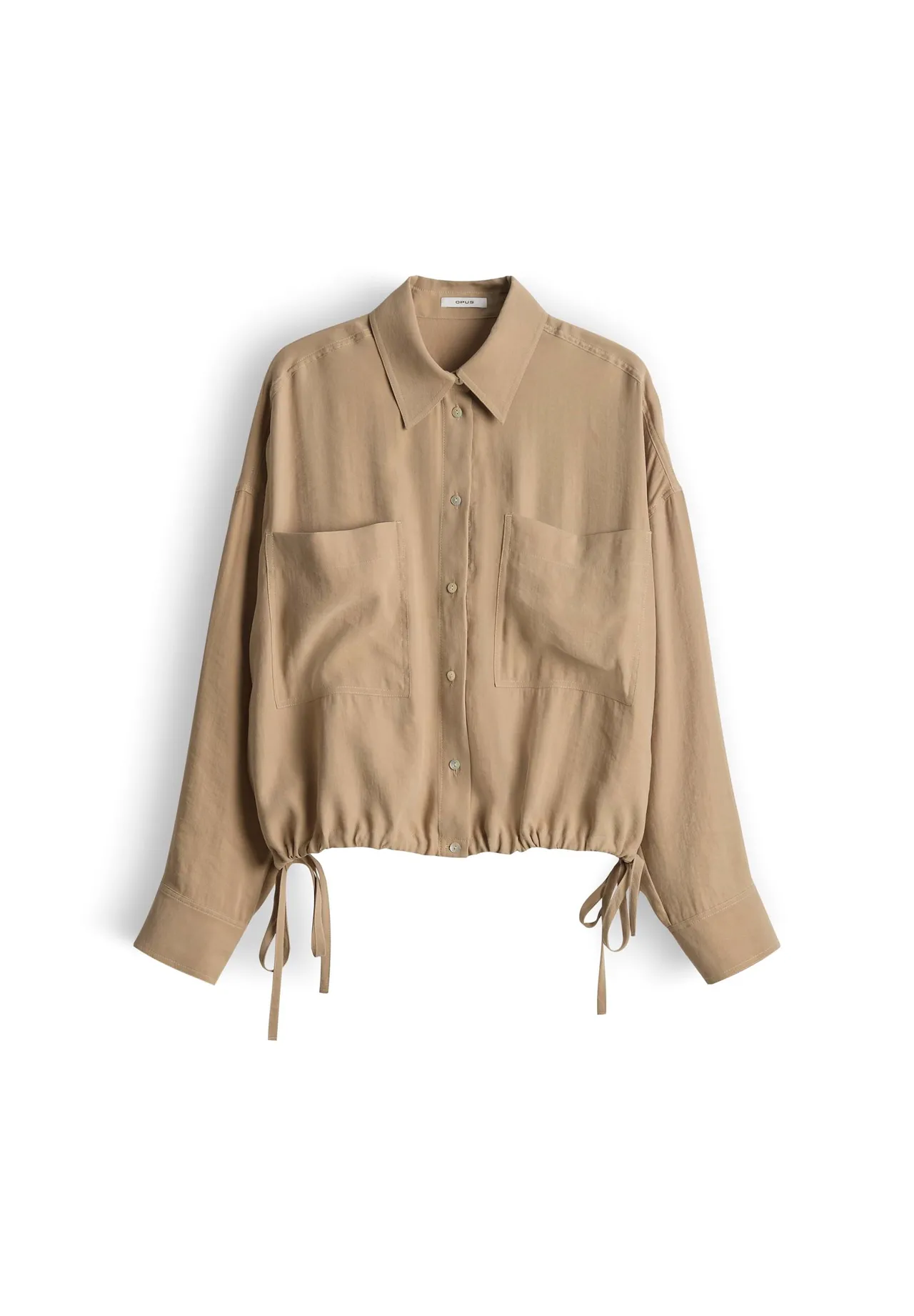 Boxige Utility-Bluse mit Bindesaum