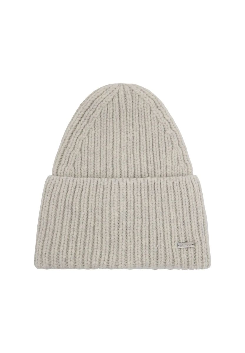 Grobstrick-Beanie mit Umschlag