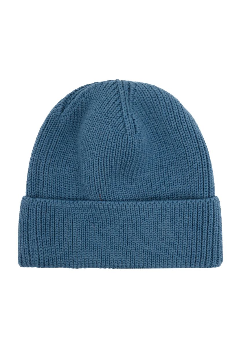 Rippstrick-Beanie mit Logo-Patch