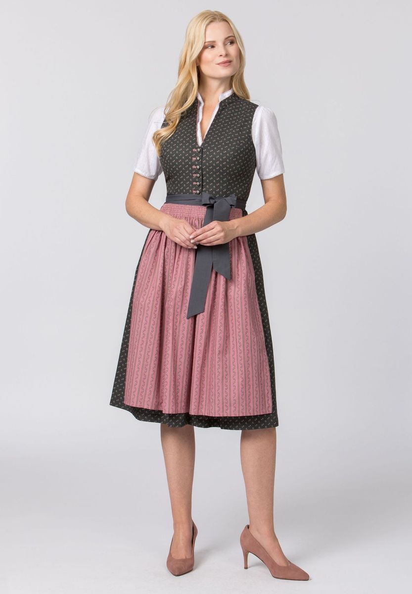 Elegantes Dirndl aus Baumwolle mit Blumendruck