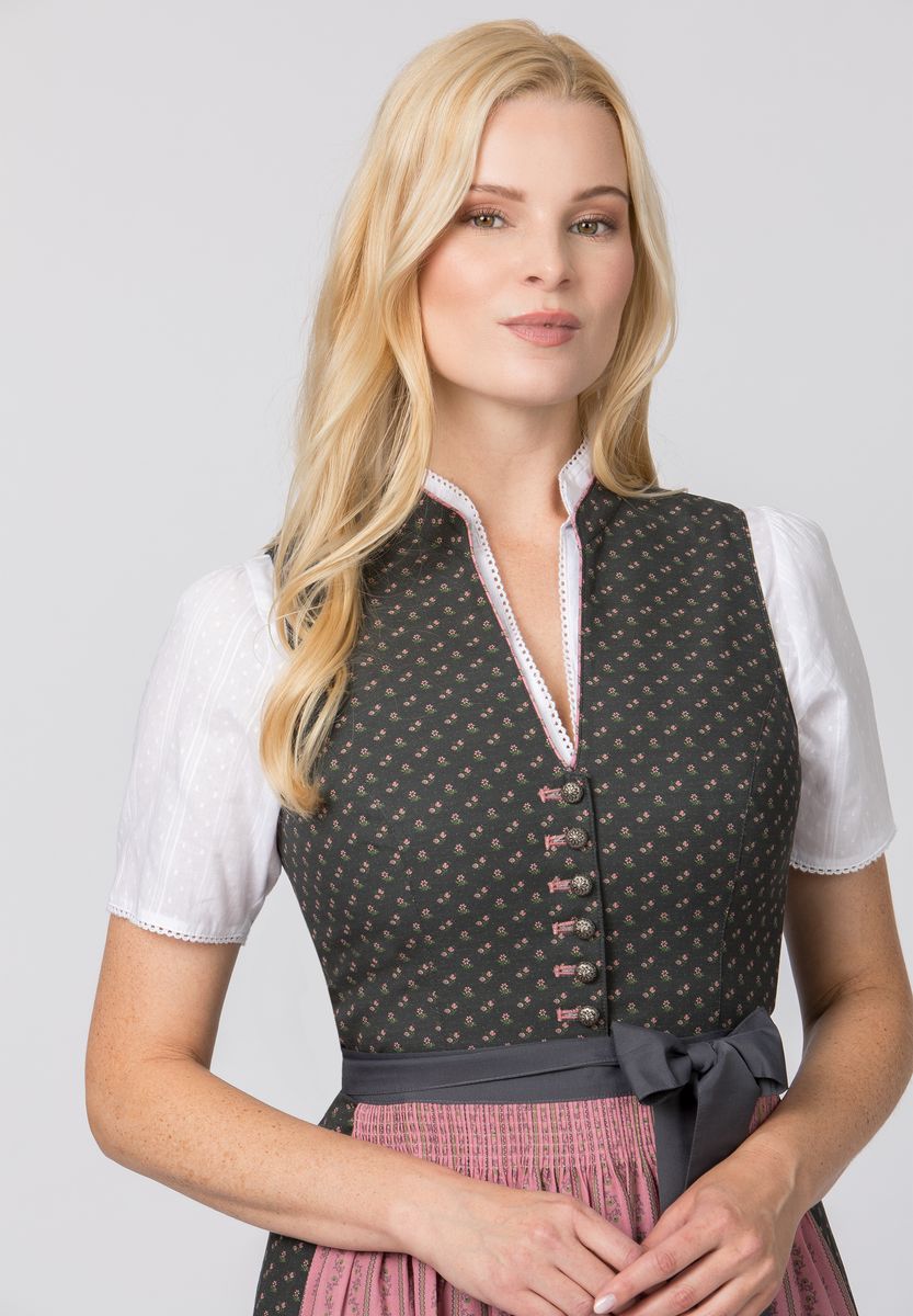 Elegantes Dirndl aus Baumwolle mit Blumendruck