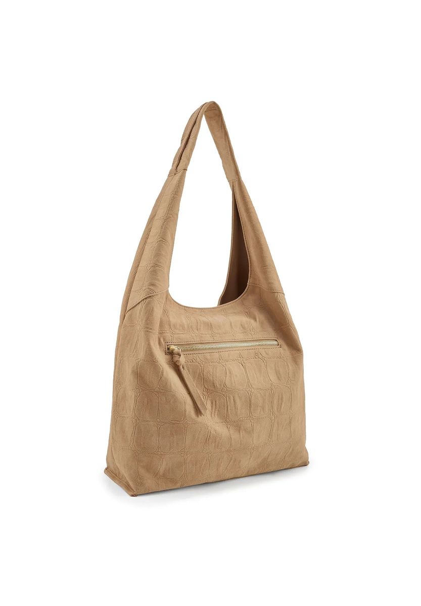 Hobo-Tasche mit Kroko-Prägung