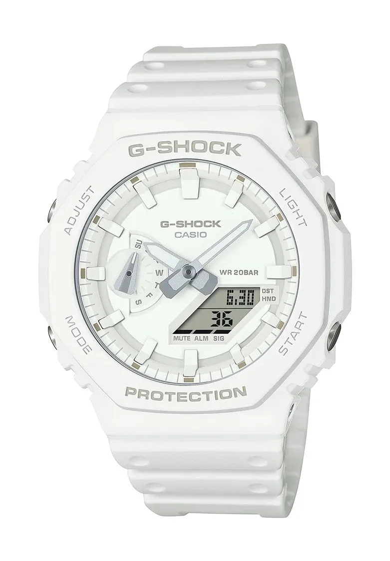 Oktogonale Analog-Digital-Uhr im Monochrom-Stil