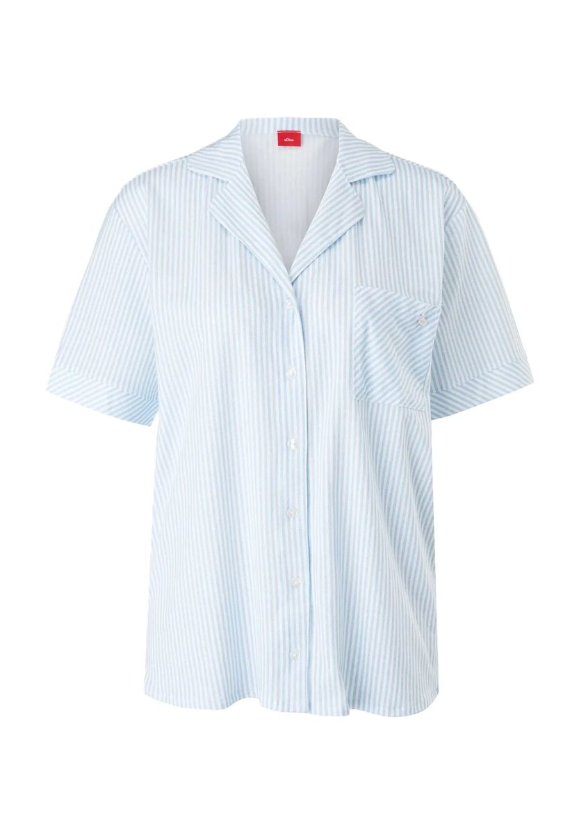 Gestreiftes Kurzarm-Schlafshirt