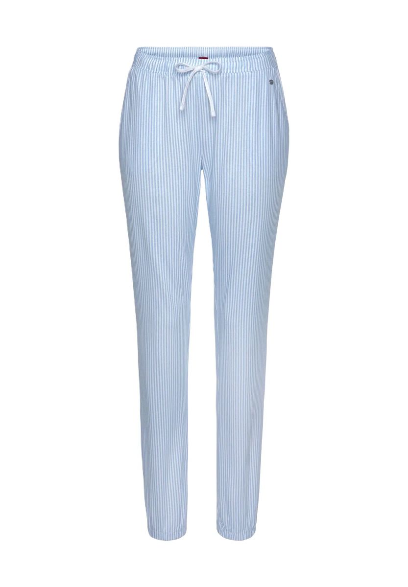 Gestreifte Jersey-Loungehose mit Kordelzug