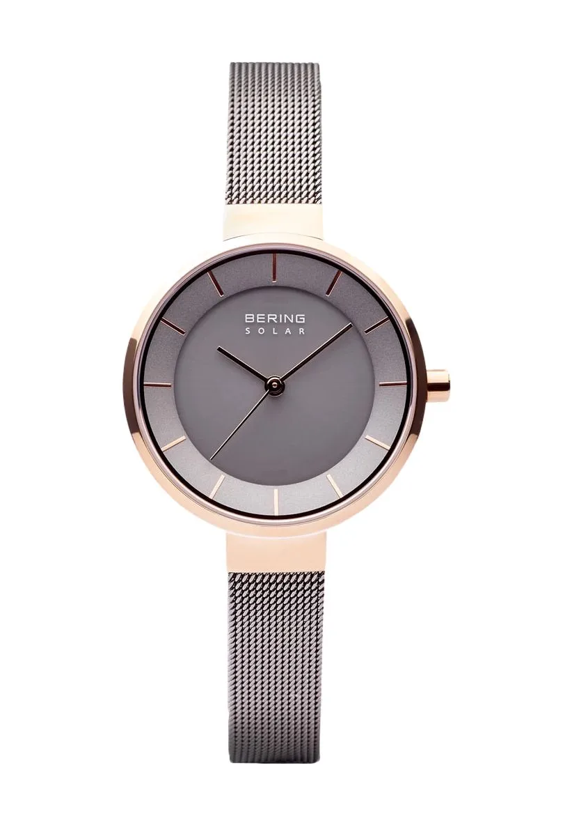 Elegante Solaruhr mit Milanaise-Armband