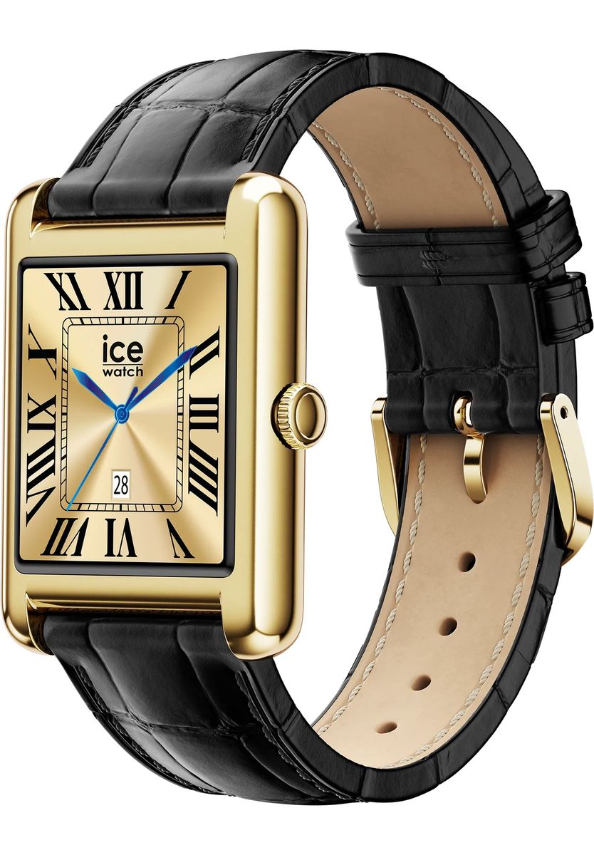 Elegante rechteckige Smartwatch mit römischen Ziffern