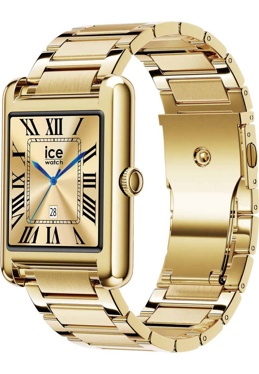 Elegante rechteckige Gliederketten-Smartwatch