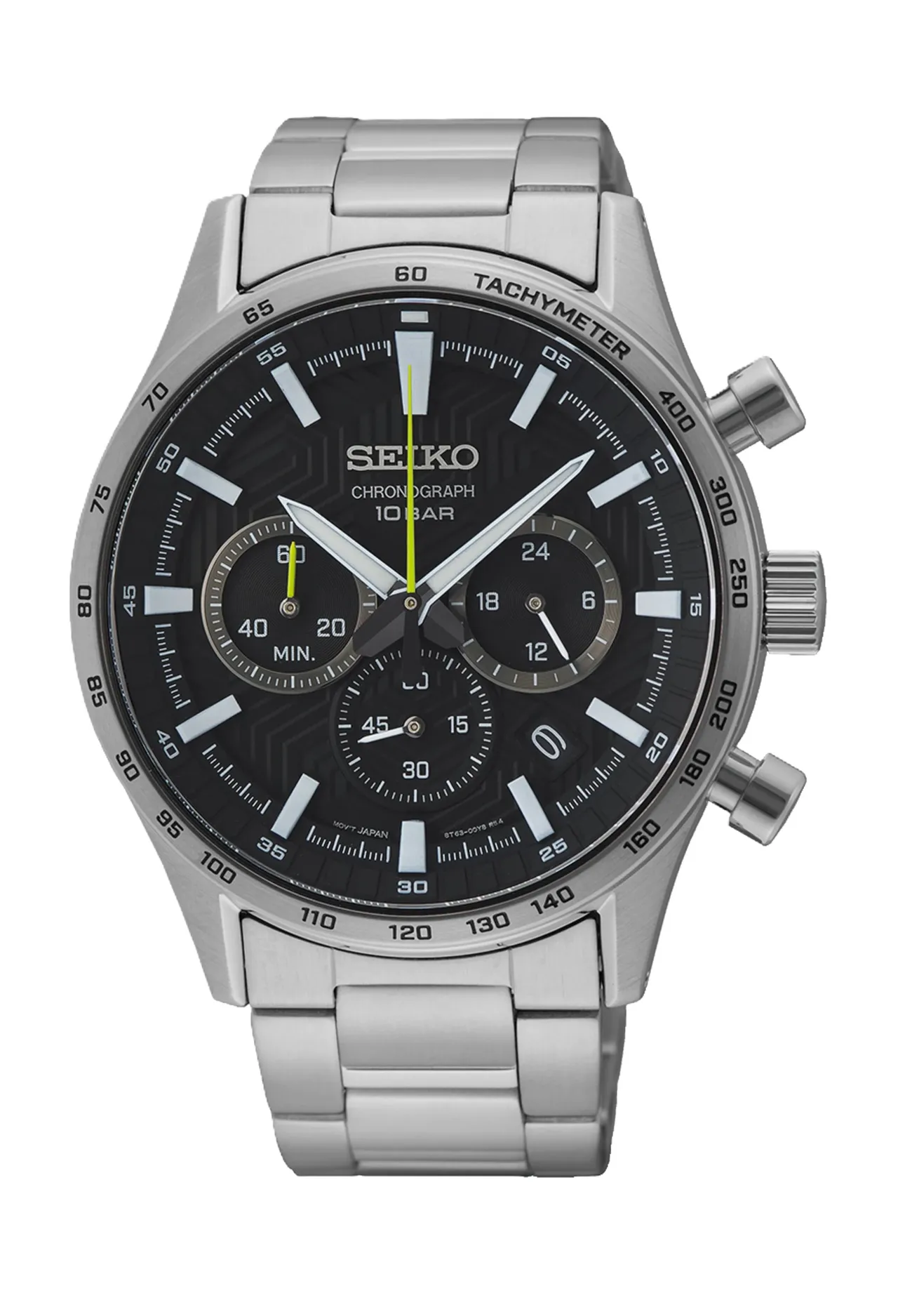 Edelstahl-Chronograph mit strukturiertem Zifferblatt
