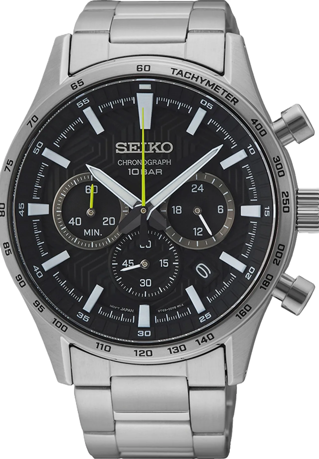 Edelstahl-Chronograph mit strukturiertem Zifferblatt
